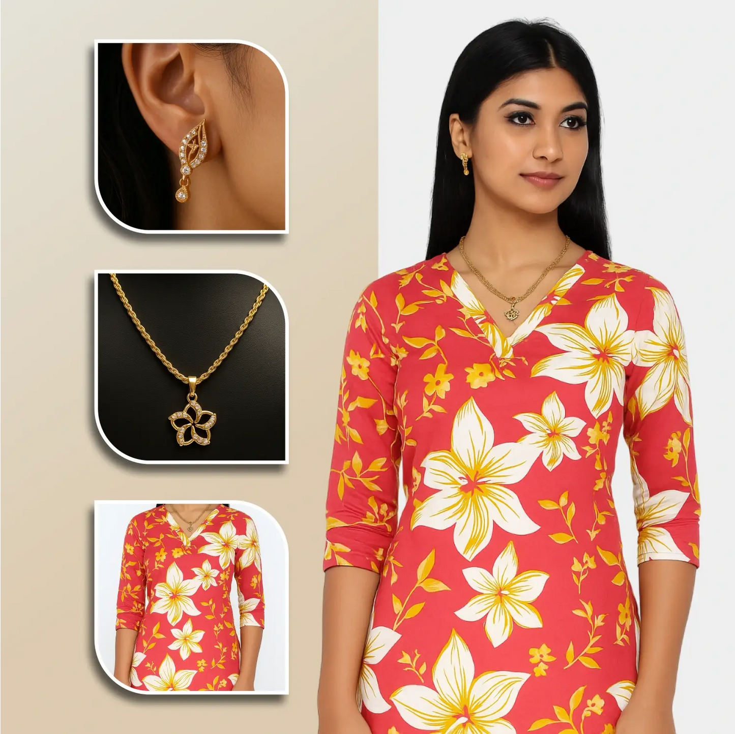 Premium Quality Side Open Tops Matching Jewellery