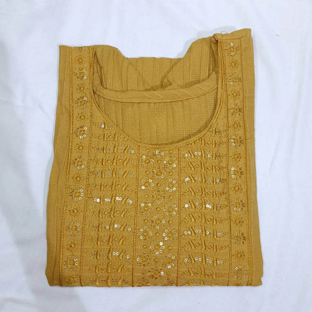 Popcorn Neck Embroidery Plain Top Sandal