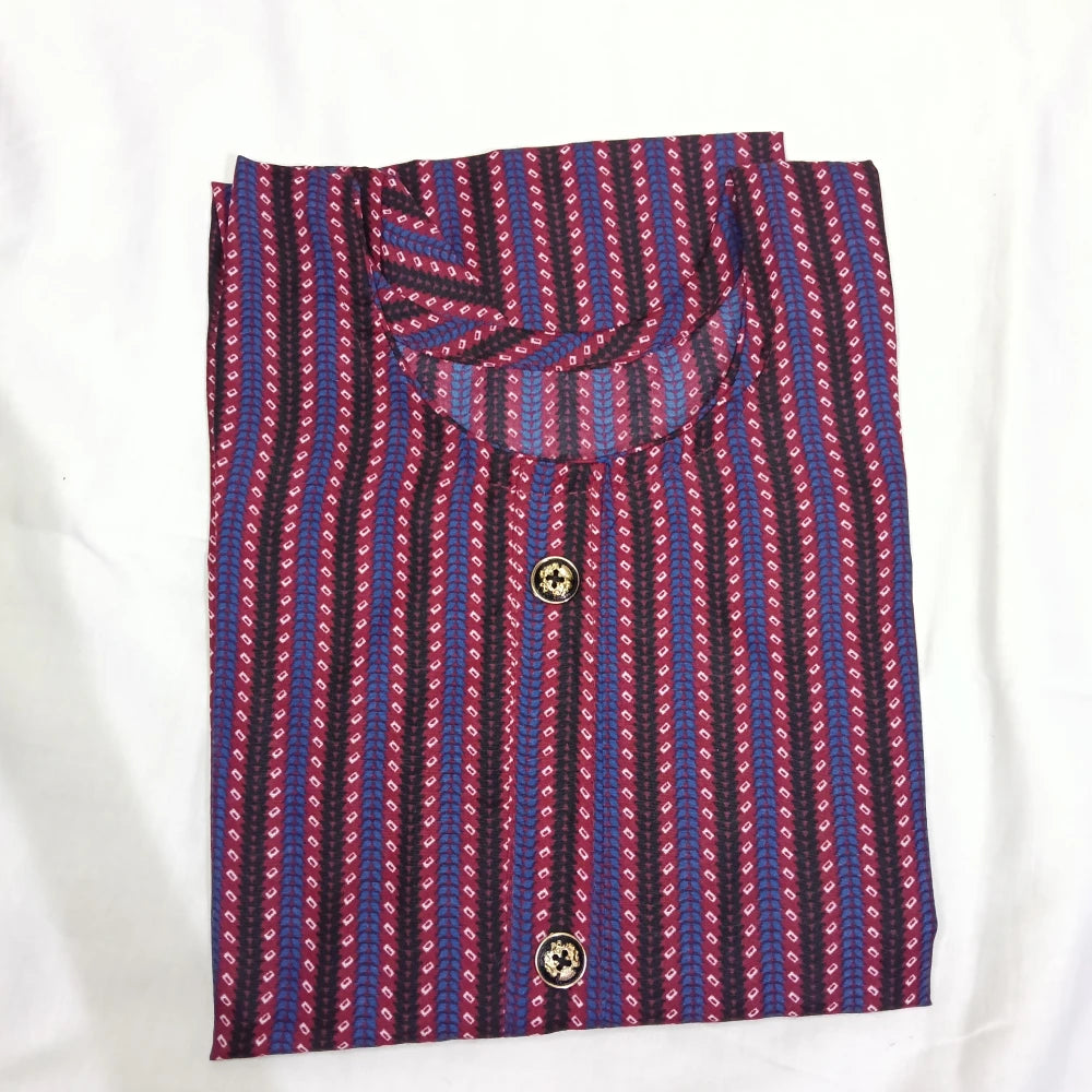 Soft Cotton Floral Design Side Open Top Maroon