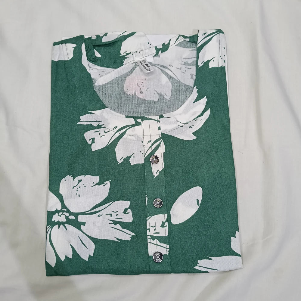 Liva Soft Cotton Side Open With Pocket light Green & White