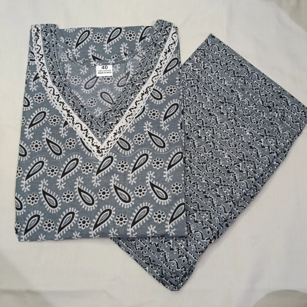 Jaipur Cotton Floral Design Black & White