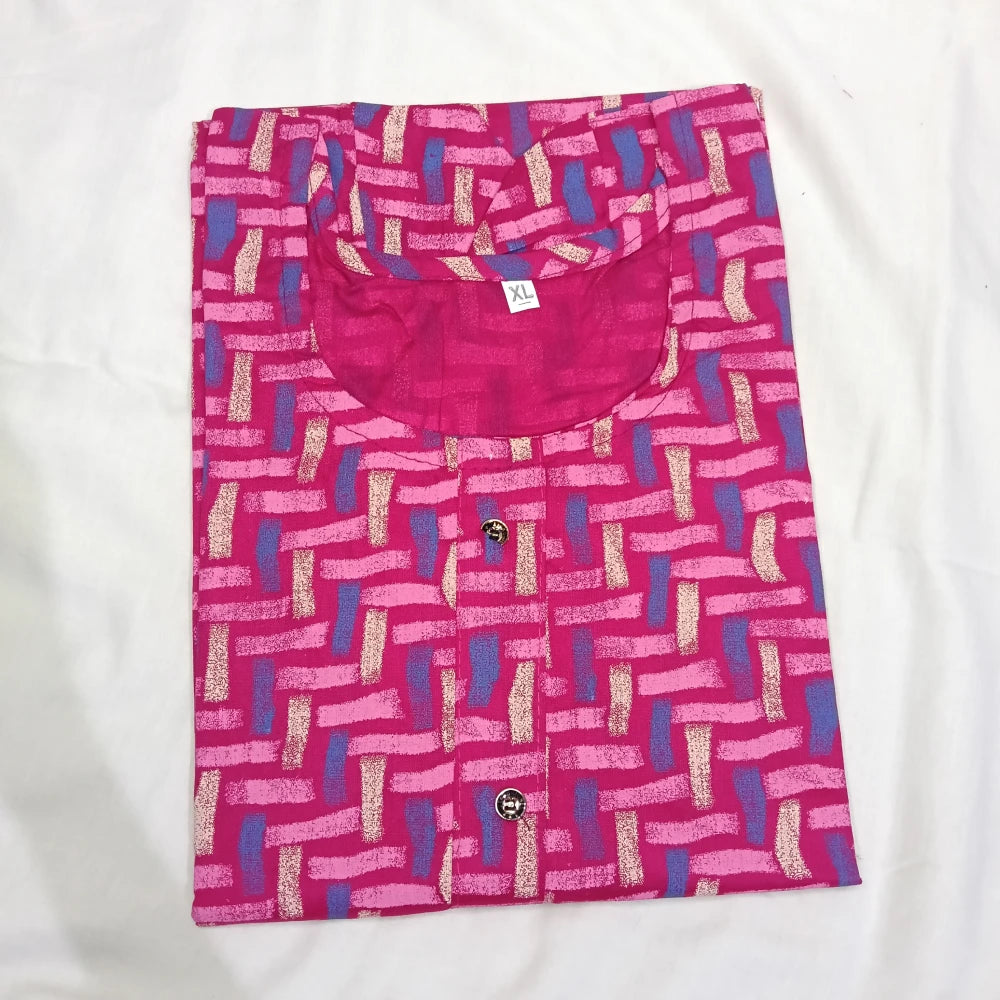 Striped Design Side Open Top Pink & Blue